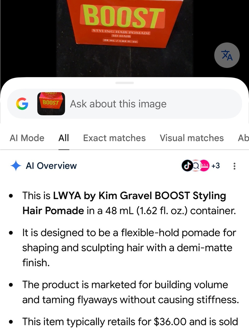 LWYA - boost Styling Hair Pomade MSRP $36